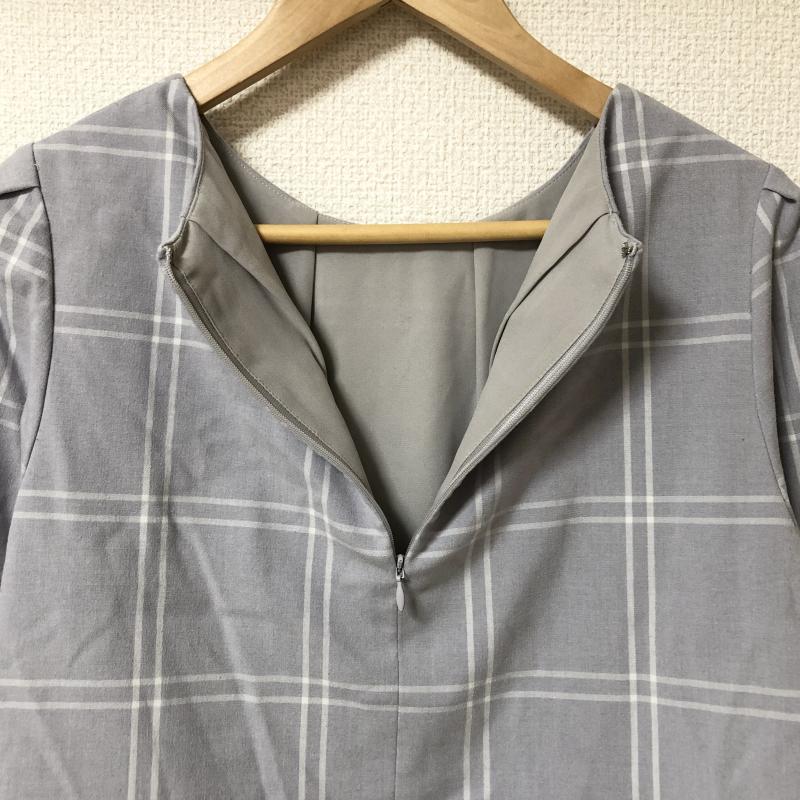 リアラ Reala カットソー 長袖 プルオーバーブラウス M チェック 灰 / グレー / レディース USED 古着 中古 10017146