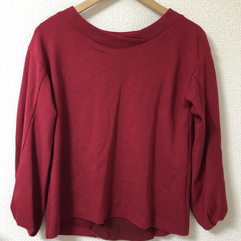 エンネア Ennea カットソー 長袖 36 無地 えんじ / ワインレッド / レディース USED 古着 中古 10017174