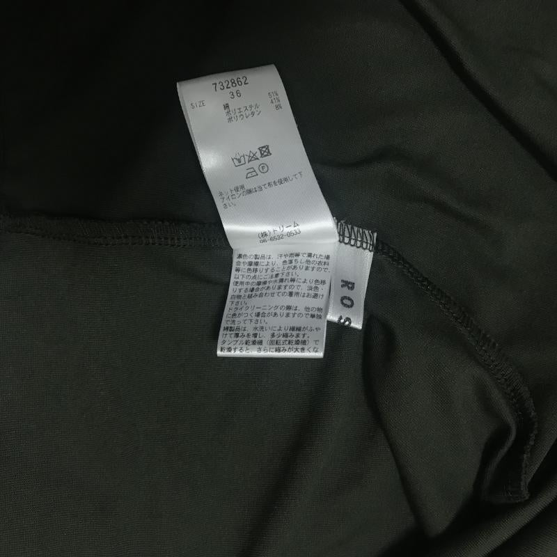 ロージー ROSIEE カットソー 半袖 36 無地 カーキ / カーキ / レディース USED 古着 中古 10017201