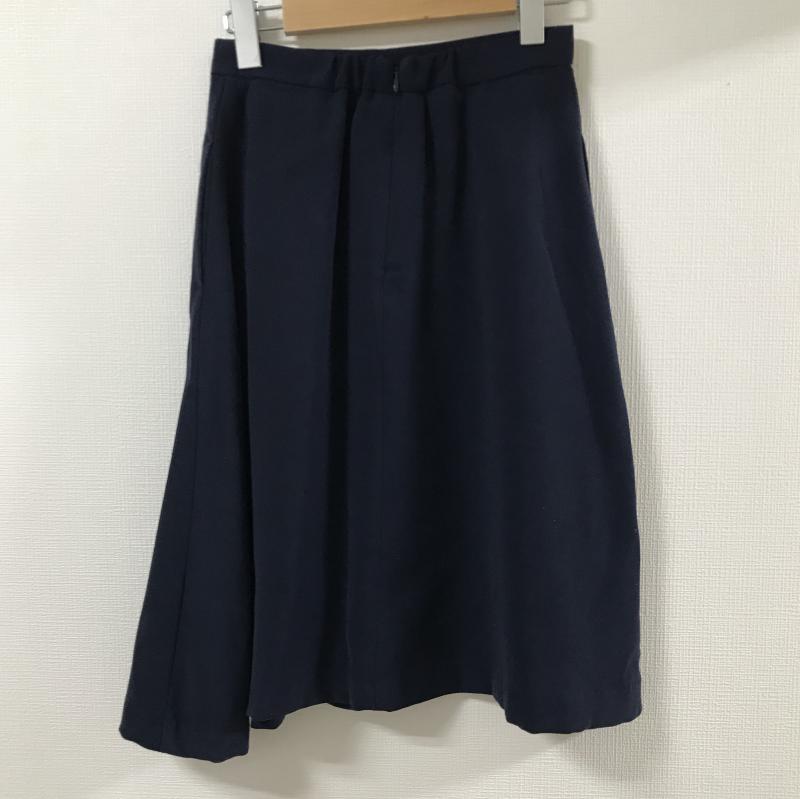 エンネア Ennea スカート ひざ丈スカート 38 無地 紺 / ネイビー / レディース USED 古着 中古 10017219