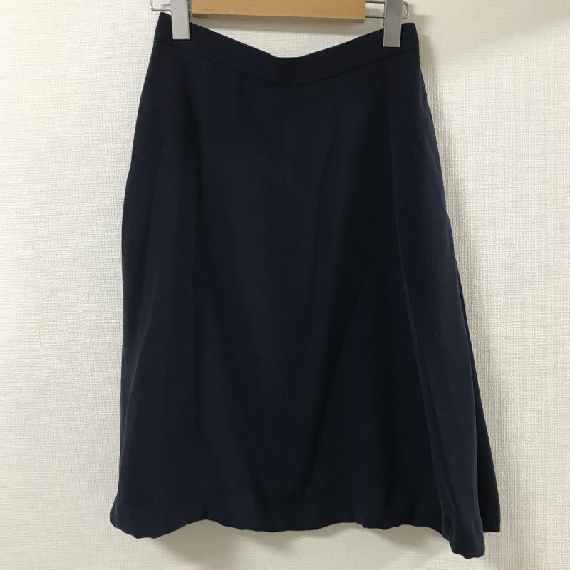 エンネア Ennea スカート ひざ丈スカート 38 無地 紺 / ネイビー / レディース USED 古着 中古 10017220