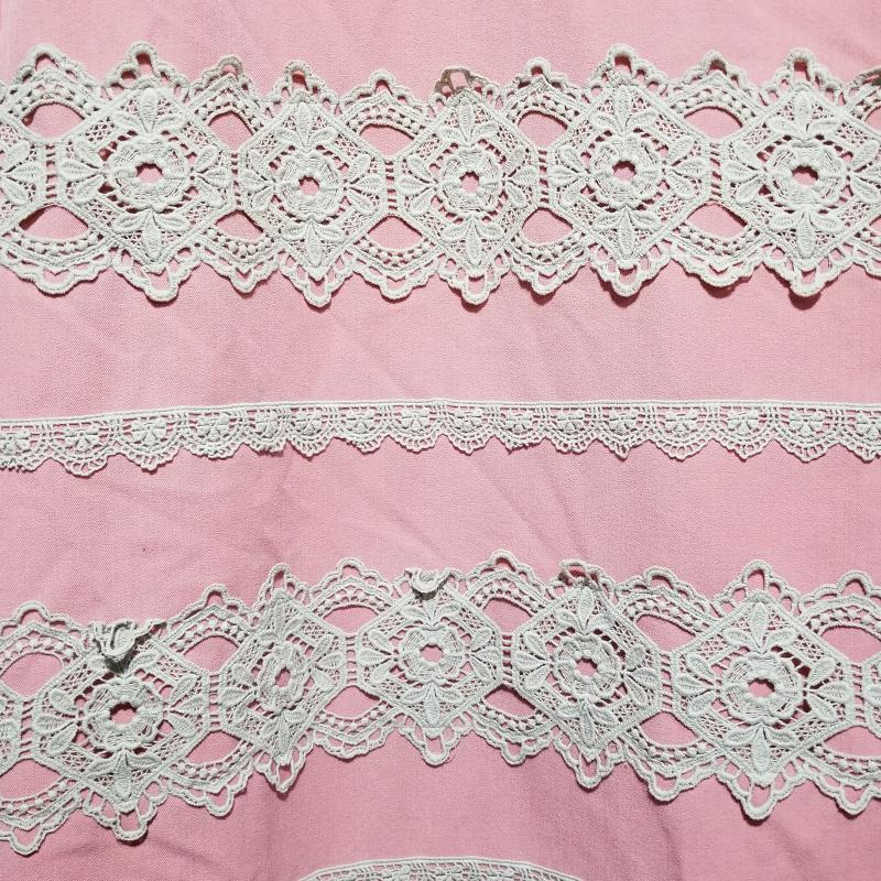 エスプリミュール ESPRITMUR チュニック 七分袖 無地 X 刺繍 桃 / ピンク / X ベージュ / ベージュ / レディース USED 古着 中古 10017236
