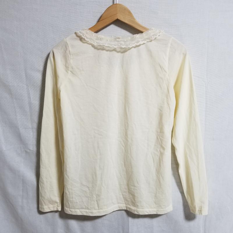 オリーブデオリーブ OLIVE des OLIVE カットソー 長袖 無地 X 花柄 白 / ホワイト / レディース USED 古着 中古 10017250