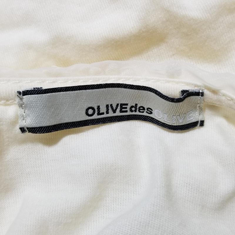 オリーブデオリーブ OLIVE des OLIVE カットソー 長袖 無地 X 花柄 白 / ホワイト / レディース USED 古着 中古 10017250
