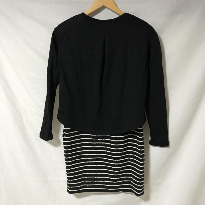 アズールバイマウジー AZUL BY MOUSSY ワンピース ひざ丈スカート S 無地 X ボーダー柄 黒 / ブラック / X 白 / ホワイト / レディース USED 古着 中古 10017288
