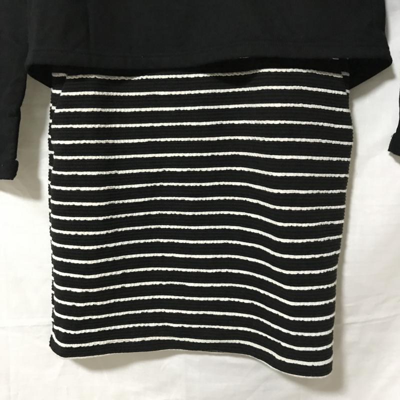 アズールバイマウジー AZUL BY MOUSSY ワンピース ひざ丈スカート S 無地 X ボーダー柄 黒 / ブラック / X 白 / ホワイト / レディース USED 古着 中古 10017288