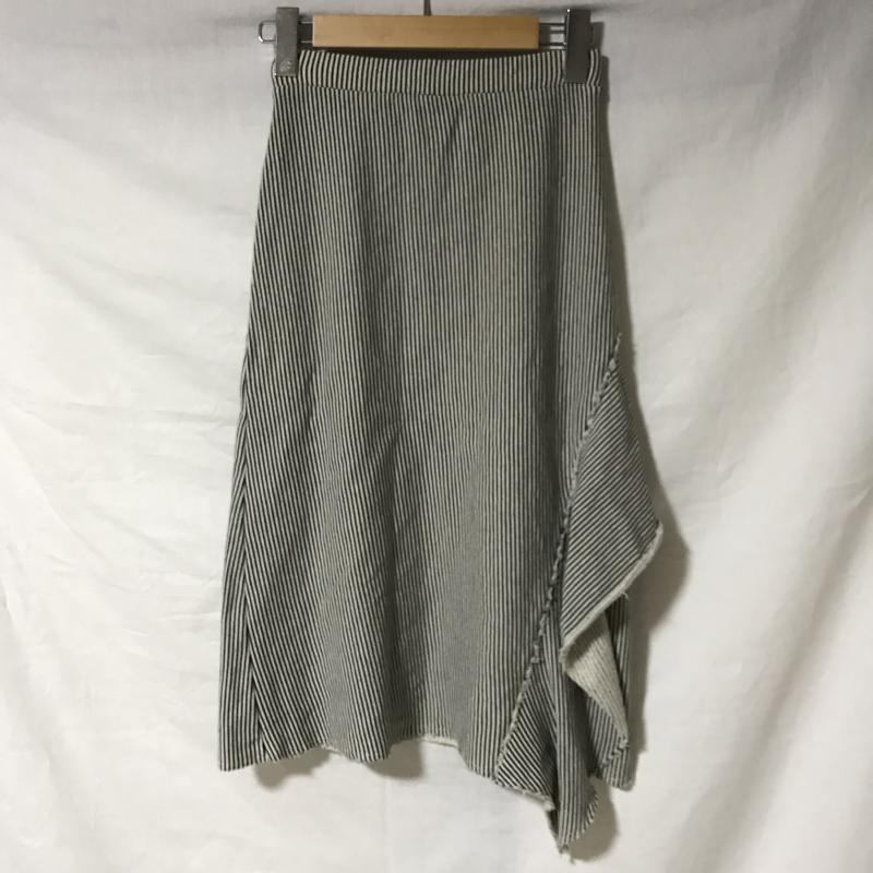 ザラ ZARA TRAFALUC スカート ひざ丈スカート XS ストライプ 白 / ホワイト / X 黒 / ブラック / レディース USED 古着 中古 10017293
