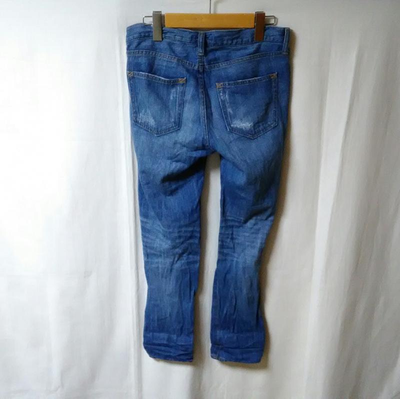 アズールバイマウジー AZUL BY MOUSSY パンツ デニム、ジーンズ XS ダメージ加工 X 無地 インディゴ / インディゴ / レディース USED 古着 中古 10017337