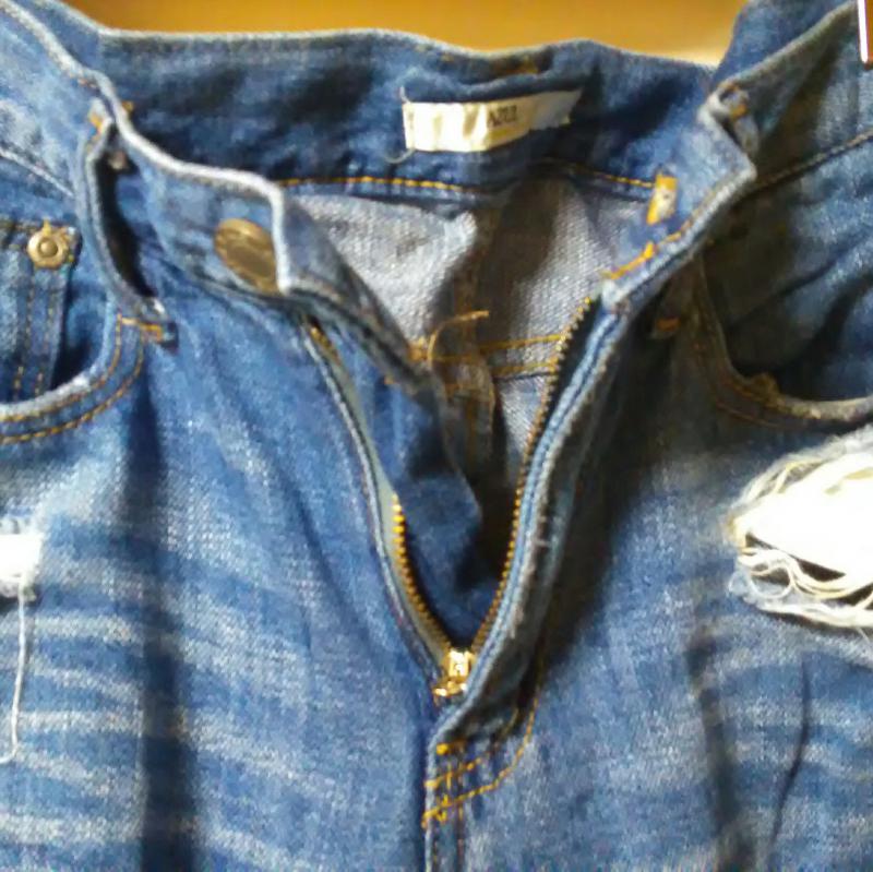アズールバイマウジー AZUL BY MOUSSY パンツ デニム、ジーンズ XS ダメージ加工 X 無地 インディゴ / インディゴ / レディース USED 古着 中古 10017337