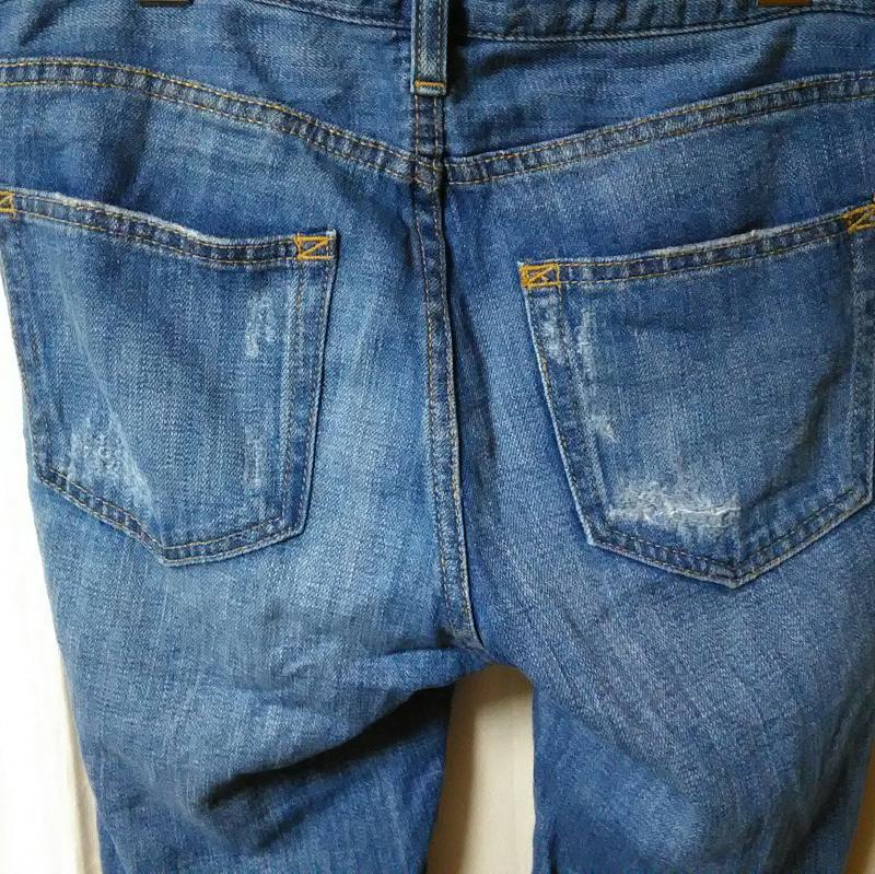 アズールバイマウジー AZUL BY MOUSSY パンツ デニム、ジーンズ XS ダメージ加工 X 無地 インディゴ / インディゴ / レディース USED 古着 中古 10017337