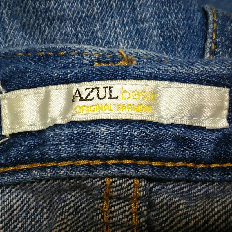 アズールバイマウジー AZUL BY MOUSSY パンツ デニム、ジーンズ XS ダメージ加工 X 無地 インディゴ / インディゴ / レディース USED 古着 中古 10017337