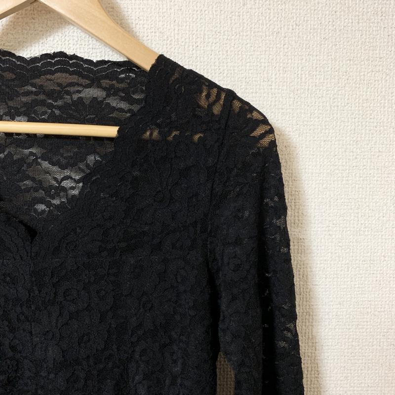 ビス ViS カットソー 長袖 FREE 花柄 黒 / ブラック / レディース USED 古着 中古 10017370