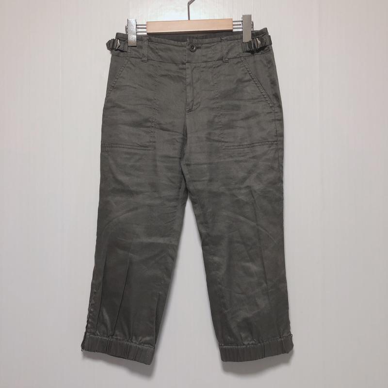 ニジュウサンク 23区 パンツ スラックス リネン混/カプリ丈 36 無地 茶 / ブラウン / レディース USED 古着 中古 10017411