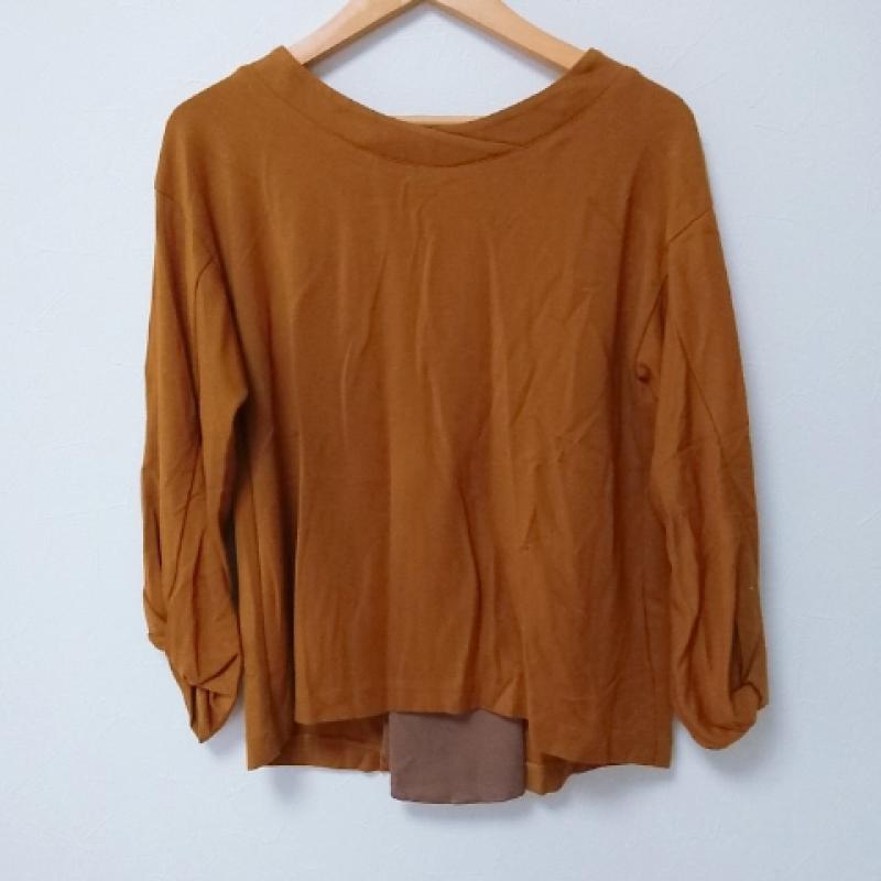 エンネア Ennea カットソー 長袖 38 無地 茶 / ブラウン / X ベージュ / ベージュ / レディース USED 古着 中古 10017420