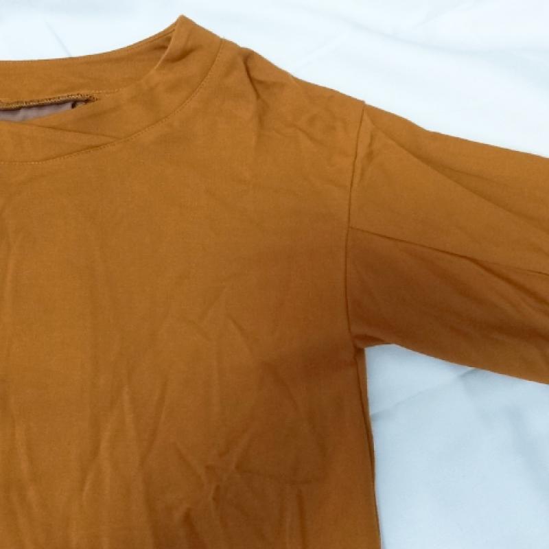 エンネア Ennea カットソー 長袖 38 無地 茶 / ブラウン / X ベージュ / ベージュ / レディース USED 古着 中古 10017420