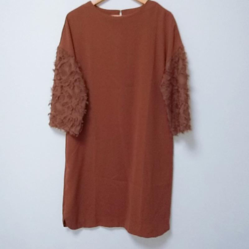 アナナス anana ワンピース ひざ丈スカート FREE 無地 茶 / ブラウン / レディース USED 古着 中古 10017426