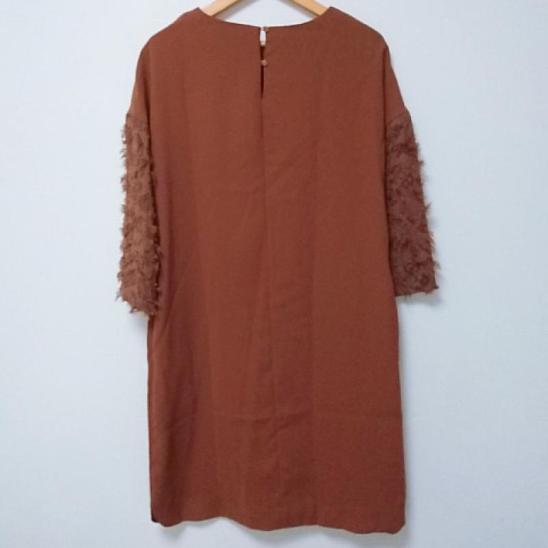 アナナス anana ワンピース ひざ丈スカート FREE 無地 茶 / ブラウン / レディース USED 古着 中古 10017426