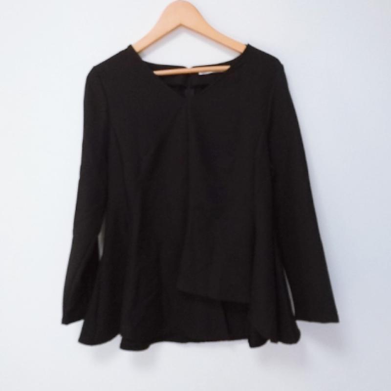 ロージー ROSIEE カットソー 長袖 S 無地 黒 / ブラック /  レディース USED 古着 中古 10017427