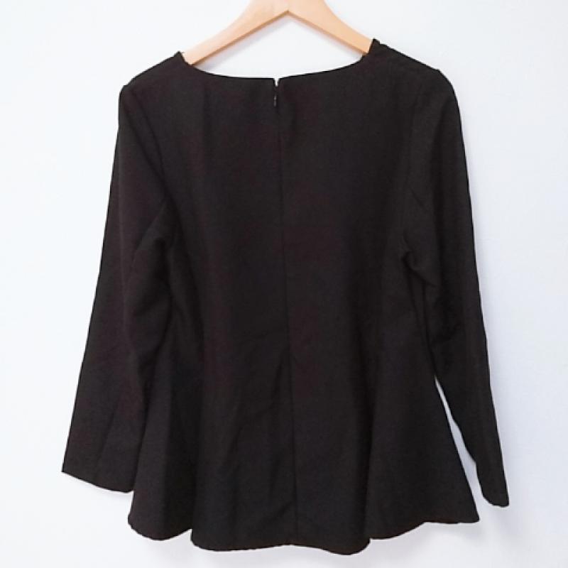 ロージー ROSIEE カットソー 長袖 S 無地 黒 / ブラック /  レディース USED 古着 中古 10017427