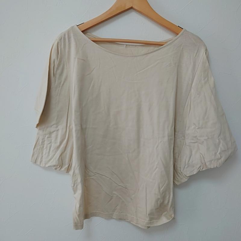 アナナス anana カットソー 半袖 38 無地 ベージュ / ベージュ / レディース USED 古着 中古 10017457