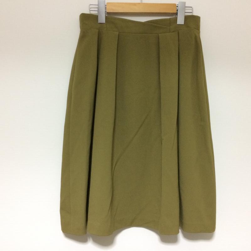 エンネア Ennea スカート ひざ丈スカート 38 無地 カーキ / カーキ / レディース USED 古着 中古 10017486