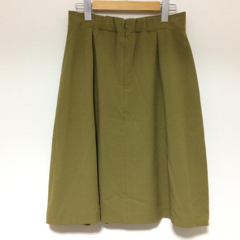 エンネア Ennea スカート ひざ丈スカート 38 無地 カーキ / カーキ / レディース USED 古着 中古 10017486