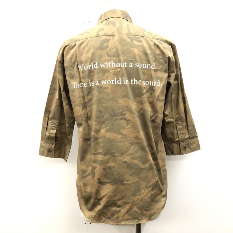 アイテムズ アーバンリサーチ ITEMS URBAN RESEARCH シャツ、ブラウス 七分袖 カモフラ タグ付 バックプリント 38 総柄 X カモフラージュ柄・迷彩 メンズ USED 古着 中古 10017542