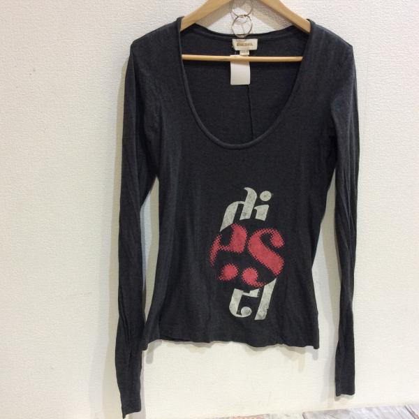 ディーゼル DIESEL Tシャツ ロンT カットソー XS 無地 灰 / グレー / レディース USED 古着 中古 10018406