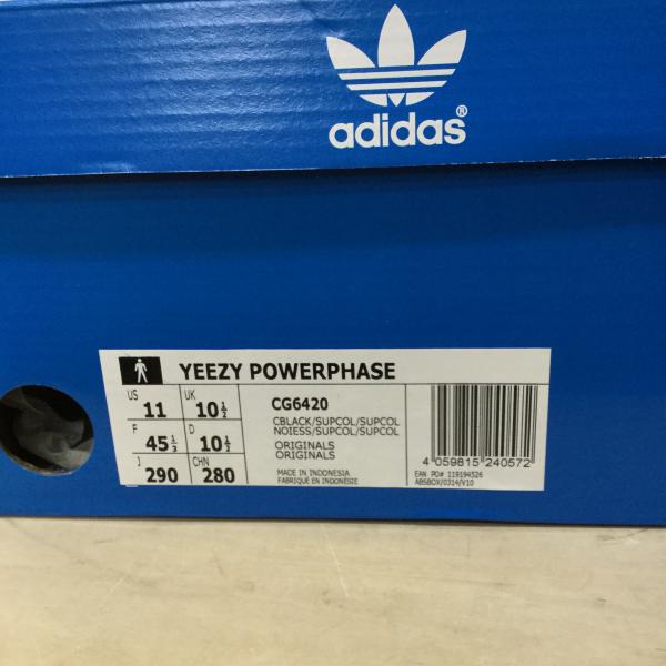アディダス adidas スニーカー YEEZY POWERPHASE CG6420 29.0cm 黒 / ブラック / メンズ USED 古着 中古 10018576