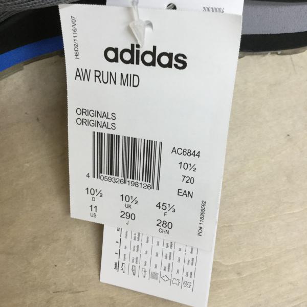 アディダス adidas スニーカー AW RUN MID 29.0cm 灰 / グレー / メンズ USED 古着 中古 10018856