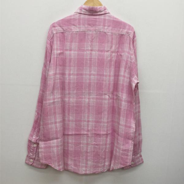 ポロバイラルフローレン POLOBYRALPHLAUREN シャツ、ブラウス リネン シャツ L チェック 桃 / ピンク / メンズ USED 古着 中古 10018923