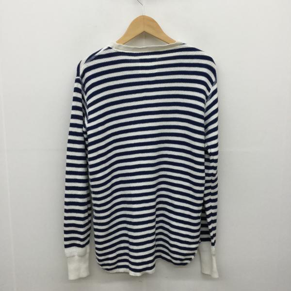 ブフト bukht カットソー ロンハーマン別注 BIG WAFFLE ワッフルロンT カットソー Ronherman M ボーダー柄 白 / ホワイト / X 紺 / ネイビー / メンズ USED 古着 中古 10019295