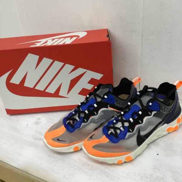 ナイキ NIKE スニーカー NIKE REACT ELEMENT 87 AQ1090-004 27.5cm 黒 / ブラック / X 青 / ブルー / メンズ USED 古着 中古 10019902