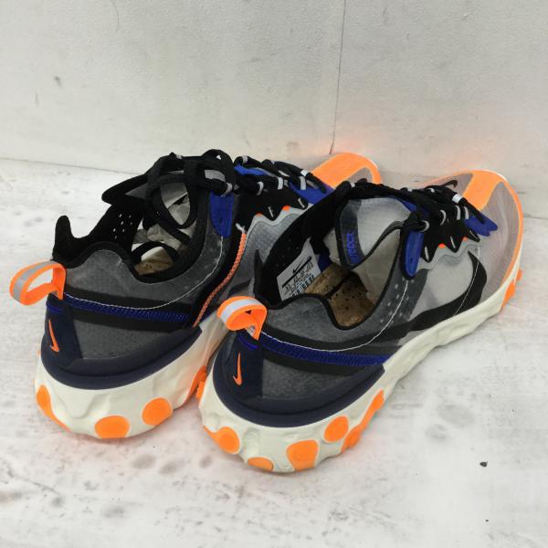 ナイキ NIKE スニーカー NIKE REACT ELEMENT 87 AQ1090-004 27.5cm 黒 / ブラック / X 青 / ブルー / メンズ USED 古着 中古 10019902