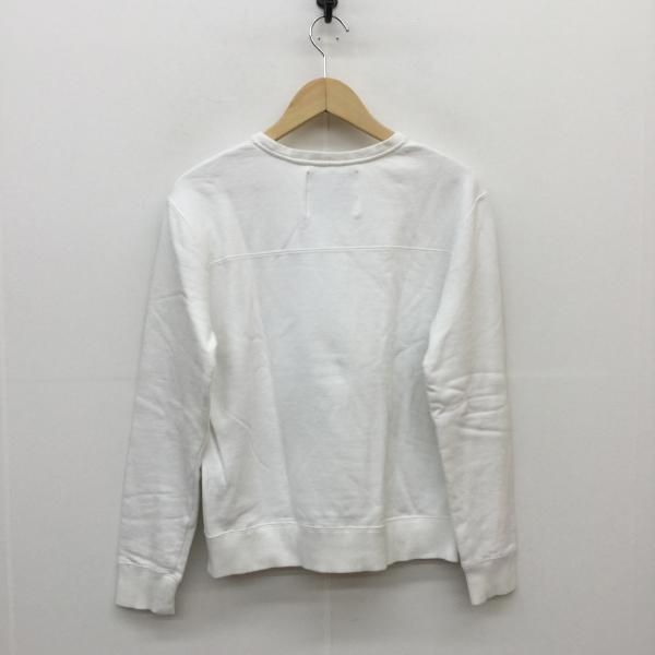 ボンジュールボンソワール bonjour bonsoir トレーナー スウェット S 白 / ホワイト / X 青 / ブルー / メンズ USED 古着 中古 10020385