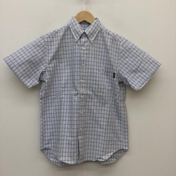 エーグル AIGLE シャツ、ブラウス 半袖シャツ XS チェック 水色 / ライトブルー / X 白 / ホワイト / X 紺 / ネイビー / メンズ USED 古着 中古 10020491