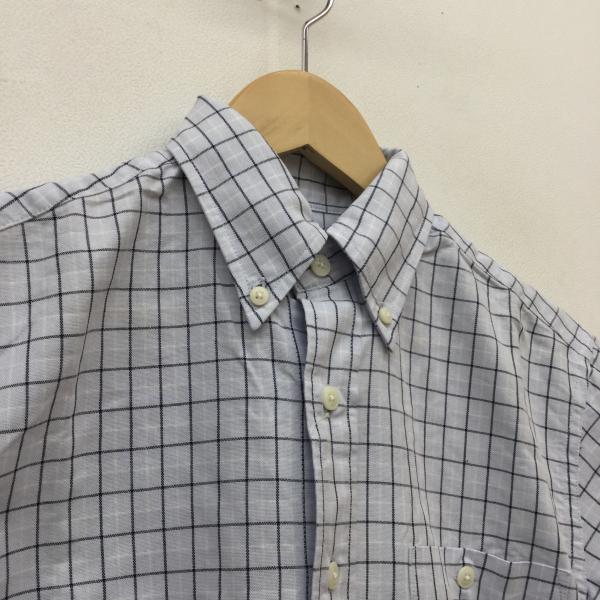 エーグル AIGLE シャツ、ブラウス 半袖シャツ XS チェック 水色 / ライトブルー / X 白 / ホワイト / X 紺 / ネイビー / メンズ USED 古着 中古 10020491