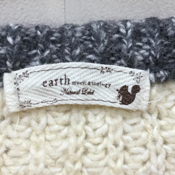 アースミュージックアンドエコロジー earth music&ecology ニット、セーター 長袖クルーネックニット FREE 白 / ホワイト / X 灰 / グレー / レディース USED 古着 中古 10020809