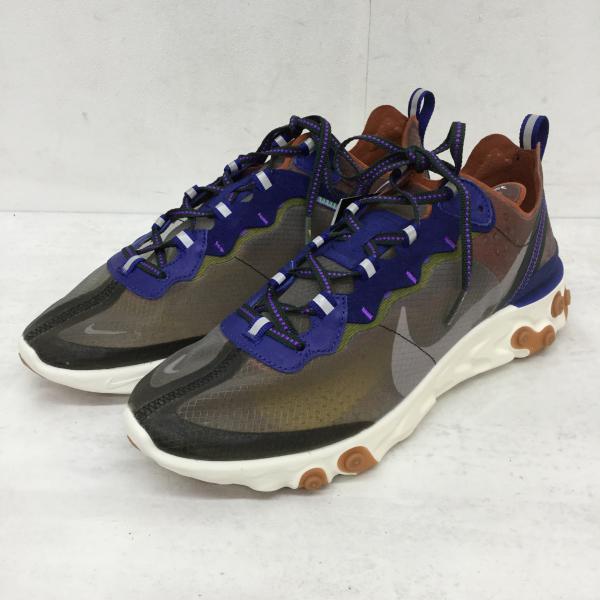 ナイキ NIKE スニーカー REACT ELEMENT 87 AQ1090-200 リアクトエレメント 27.0cm 茶 / ブラウン / X 灰 / グレー / X 青 / ブルー / X 緑 / グリーン / メンズ USED 古着 中古 10021048