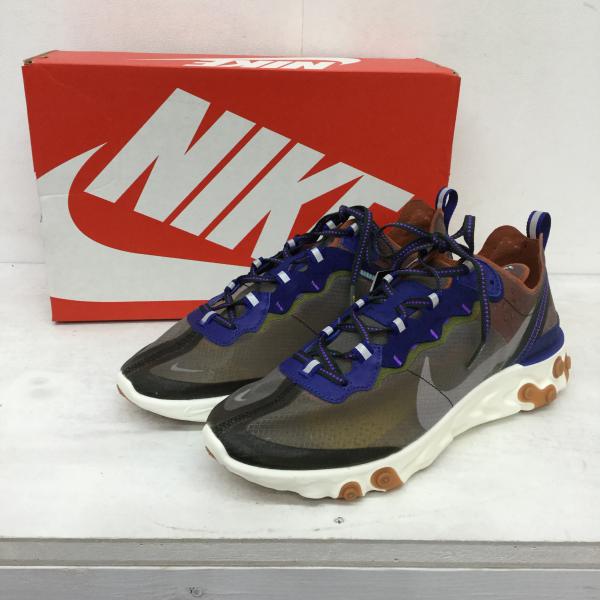 ナイキ NIKE スニーカー REACT ELEMENT 87 AQ1090-200 リアクトエレメント 27.0cm 茶 / ブラウン / X 灰 / グレー / X 青 / ブルー / X 緑 / グリーン / メンズ USED 古着 中古 10021048