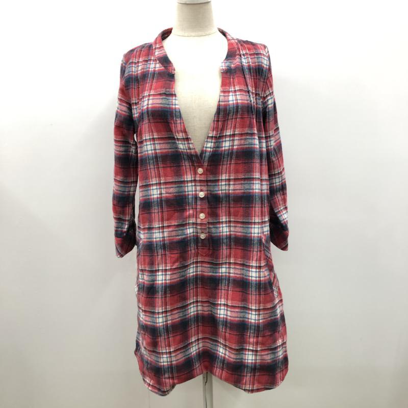 ミルクフェド MILKFED. シャツ、ブラウス シャツブラウス XS チェック 赤 / レッド / レディース USED 古着 中古 10021448