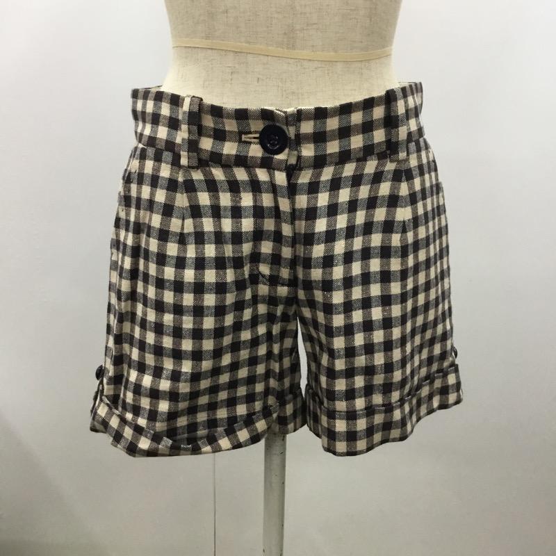 ルージュ・ヴィフ Rouge vif パンツ チェックショートパンツ 36 チェック 茶 / ブラウン / レディース USED 古着 中古 10021523