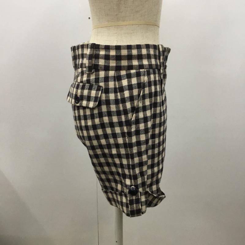 ルージュ・ヴィフ Rouge vif パンツ チェックショートパンツ 36 チェック 茶 / ブラウン / レディース USED 古着 中古 10021523