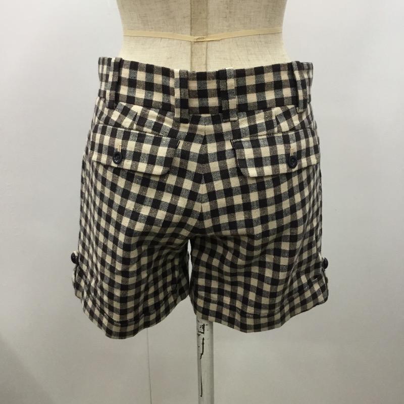 ルージュ・ヴィフ Rouge vif パンツ チェックショートパンツ 36 チェック 茶 / ブラウン / レディース USED 古着 中古 10021523