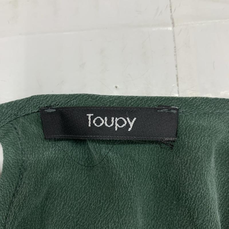 トゥピー Toupy カットソー  切替プルオーバー 38 無地 緑 / グリーン /  レディース USED 古着 中古 10021549