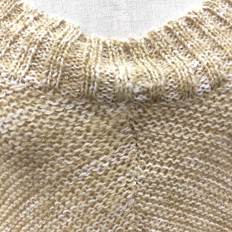 プロポーションボディドレッシング PROPORTION BODY DRESSING ニット、セーター スパンコール編み込みニット FREE 無地 ベージュ / ベージュ / レディース USED 古着 中古 10021565