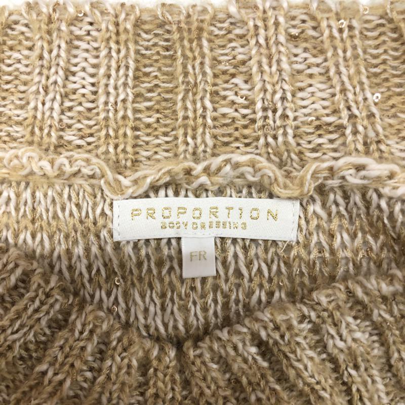 プロポーションボディドレッシング PROPORTION BODY DRESSING ニット、セーター スパンコール編み込みニット FREE 無地 ベージュ / ベージュ / レディース USED 古着 中古 10021565
