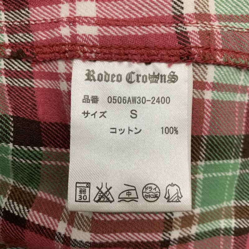ロデオクラウンズ Rodeo Crowns シャツ、ブラウス ネルシャツ S チェック 桃 / ピンク / レディース USED 古着 中古 10021588