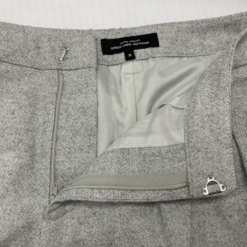 グリーンレーベルリラクシング green label relaxing パンツ ラメ混ワイドパンツ 38 無地 灰 / グレー / レディース USED 古着 中古 10021595