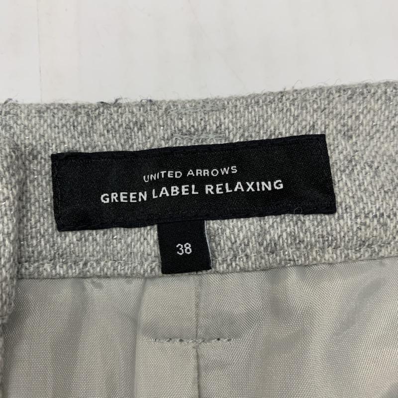 グリーンレーベルリラクシング green label relaxing パンツ ラメ混ワイドパンツ 38 無地 灰 / グレー / レディース USED 古着 中古 10021595